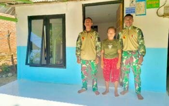 Hampir Sebulan Dikerjakan, RTLH Ibu Saelah Tuntas Lewat TMMD Bojonegoro