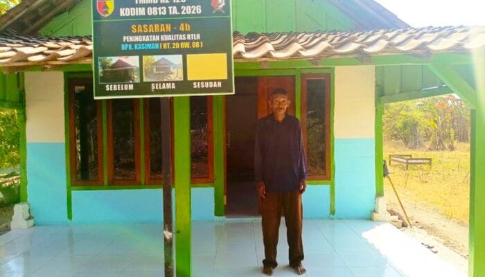 Rumah Kasiman Berubah, Satgas TMMD Bojonegoro Rampungkan Bedah RTLH
