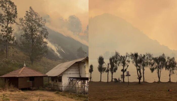 Gunung Semeru Terbakar, Api Mulai Terlihat dari Atas Ranu Kumbolo