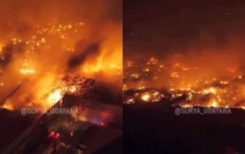 Viral Kebakaran Legian Badung Bali, Asap Tebal Membumbung dari Gudang