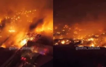Viral Kebakaran Legian Badung Bali, Asap Tebal Membumbung dari Gudang