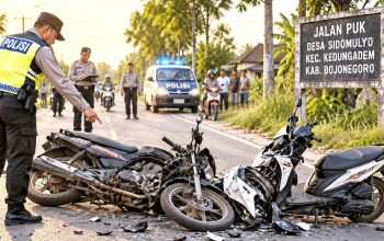 Insiden Dua Motor di Kedungadem Bojonegoro, Polisi Himbau Pengendara Waspada