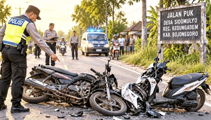 Insiden Dua Motor di Kedungadem Bojonegoro, Polisi Himbau Pengendara Waspada