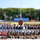 Serba Putih di Alun-Alun Bojonegoro, Santri Kobarkan Indonesia Emas